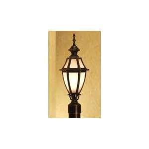   Outdoor Post Lamp in Forest Green with Clear Bent Beveled Glass glass