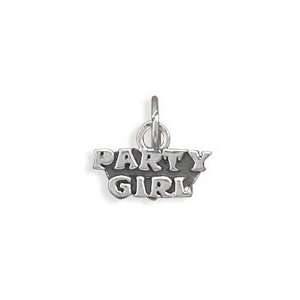  14.5x13mm Party Girl Charm .925 Sterling Silver Jewelry