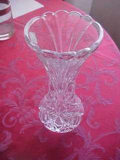 Bohemian Cut Lead Crystal Vase 9 1/4 Czech Republic  