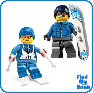 Lego Skier & Snowboarder Guy Minifigures 8684 8805 NEW  