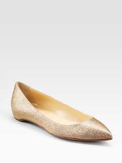 Christian Louboutin   Pigalle Glitter Covered Leather Ballet Flats 