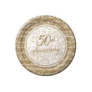  Gold Wishes 50th Anniversary 8 Count 10 inch Party Paper 
