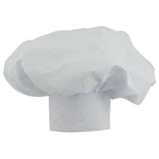   WHITE PUFFY CHEF HAT, ADJUSTABLE VELCRO, BIGGEST HAT AVAILABLE