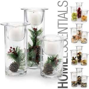  Holiday Set of 3 Christmas Hurricanes