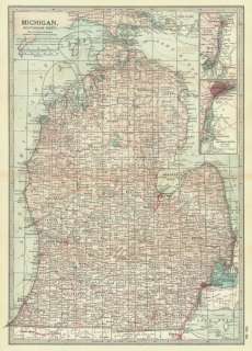Title of map Michigan, Southern part; Inset map of Detroit River 
