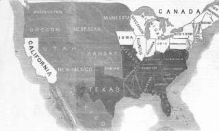 USACivil WarFree and Slave States,1856 map  