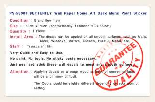 BUTTERFLY Removable Wall Paper Deco Decals Sticker PS04  