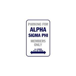   Banner   Parking for alpha sigma phi members only 