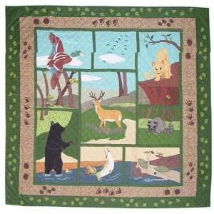   Applique II Theme Wilderness Quilt Queen 85x 95