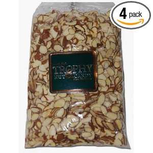 Trophy Nut Raw Sliced Almonds, 12 Ounce Bags (Pack of 4)  