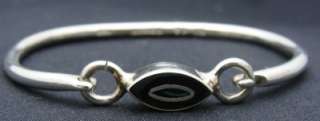 Mexican Sterling Silver Bracelet With Stone Inlay  