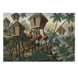 Manila and Its Environs Huts of the Mountain Indians Giclee Poster 
