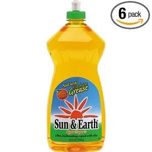  Sun & Earth Ultra Dish Liquid, 25 Ounce Bottles (Pack of 6 
