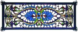 Transom Tiffany Style Stained Glass Window Panel 11x29  