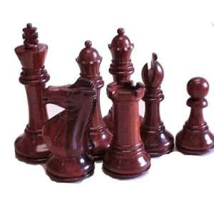  Grande Bud Rosewood Chess Set   Dual Queen   3 1/2 King 