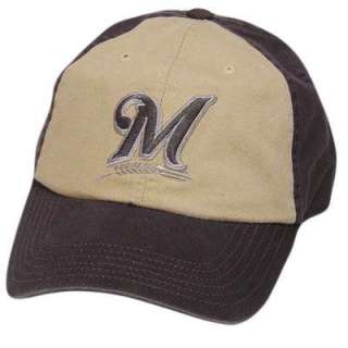 MLB MILWAUKEE BREWERS GRAY TAN KHAKI BASEBALL HAT CAP  