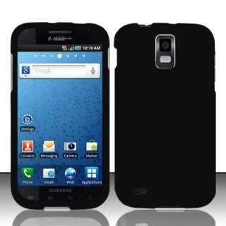 for Samsung Galaxy S2 T Mobile T989   Black Rubberized Hard Case Phone 