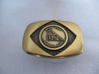 Vintage UNION SAFE DEPOSIT BANK Stockton Ca Belt Buckle  