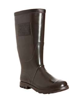 Ralph Lauren dark brown rubber Antony rain boots   
