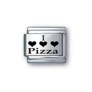  Body Candy Italian Charms Laser I Love Pizza Jewelry