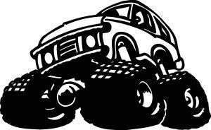 MONSTER TRUCK COOL JACKED UP MUDDER MUD FAST STICKER/DECAL CHOOSE SIZE 