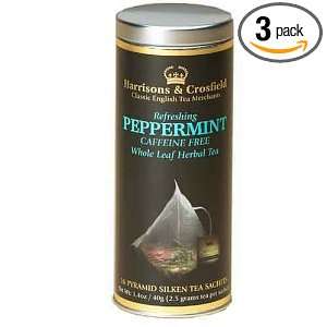   Peppermint Herbal Tea, Caffeine Free, 16 Count Tea Sachets (Pack of 3
