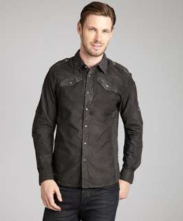 Black Hearts Brigade charcoal cotton Punketeer button front shirt