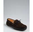 Car Shoe navy suede boat stitched driving loafers   
