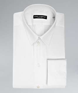 Dolce & Gabbana white cotton blend embroidered D&G dress shirt