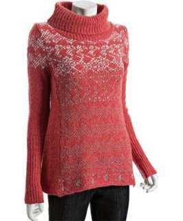 style #312778002 tomato wool Snow Fox Fireside turtleneck sweater