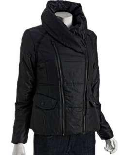Kenneth Cole New York black quilted pillow collar coat   up to 
