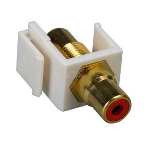  RCA F/F Keystone Insert Gold Plated Connector with Red 