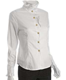 Priorities white cotton Lily ruffle neck blouse   