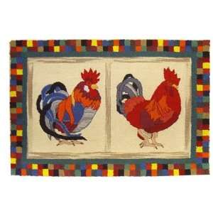   Applique II Theme Rooster extra small area rugs 2X3