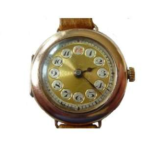  Antique ROLEX 9K Gold 15J Watch with Telephone Dial. Circa 