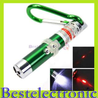 New Laser Pointer with Flashlight and Keychain 5mW 650nm Red laser 
