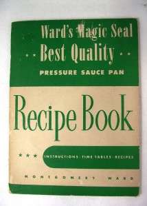 1947 Wards Magic Seal Pressure Cooker Manual Vintage  