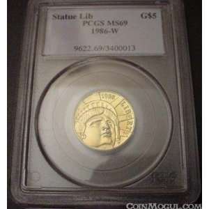    MS69 Statue of Liberty Gold $5 PCGS MS 69 Coin Toys & Games