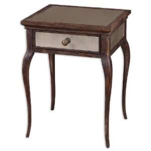    Distressed Wood End Table   St. Owen Country French