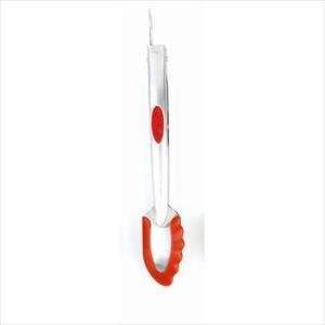 Stainless/Silicone Locking Tongs (Red)