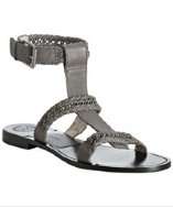 Modern Vintage grey braided leather Ingrid sandals