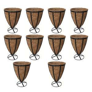 Patio Urn Planter Set of 10 Complete With Liners  