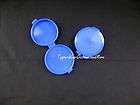 Tupperware Set of 2 BLUE Small Round Pill Container New
