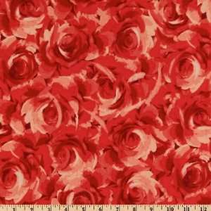   44 Wide Roses Jubilee Red Fabric By The Yard Arts, Crafts & Sewing
