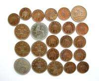 LOT 24 BRITISH 1 PENNY 2, 10 PENCE DIFFERENT COINS *  