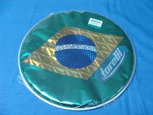   FLAG VINYL PANDEIRO HEAD FOR TAMBORINE PERCUSSION PELE BRASIL  