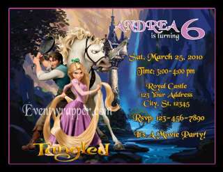 Tangled Rapunzel Ticket Birthday Party Invitations VIPS  