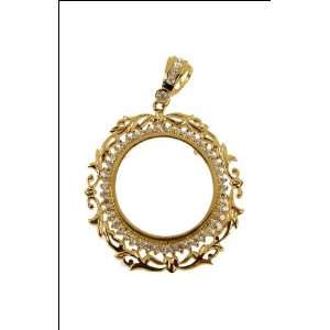   Bezel Frame Pendant Charm for 20 Pesos Mexican Coin 33mm Wide Jewelry