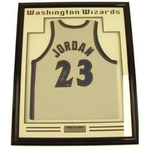  Michael Jordan Signed Framed Wizards Jersey UDA 