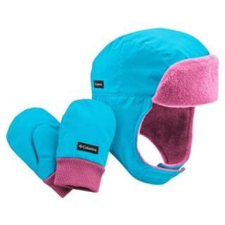   Hat & Mittens Set Infant Toddler Girls Pink & Blue 824648198833  